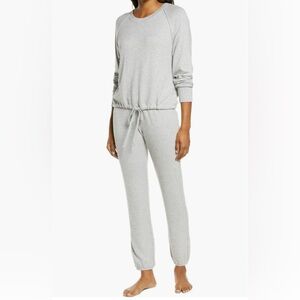 UGG Gable Brushed Drawstring Pullover & Joggers Lounge Set in heather grey